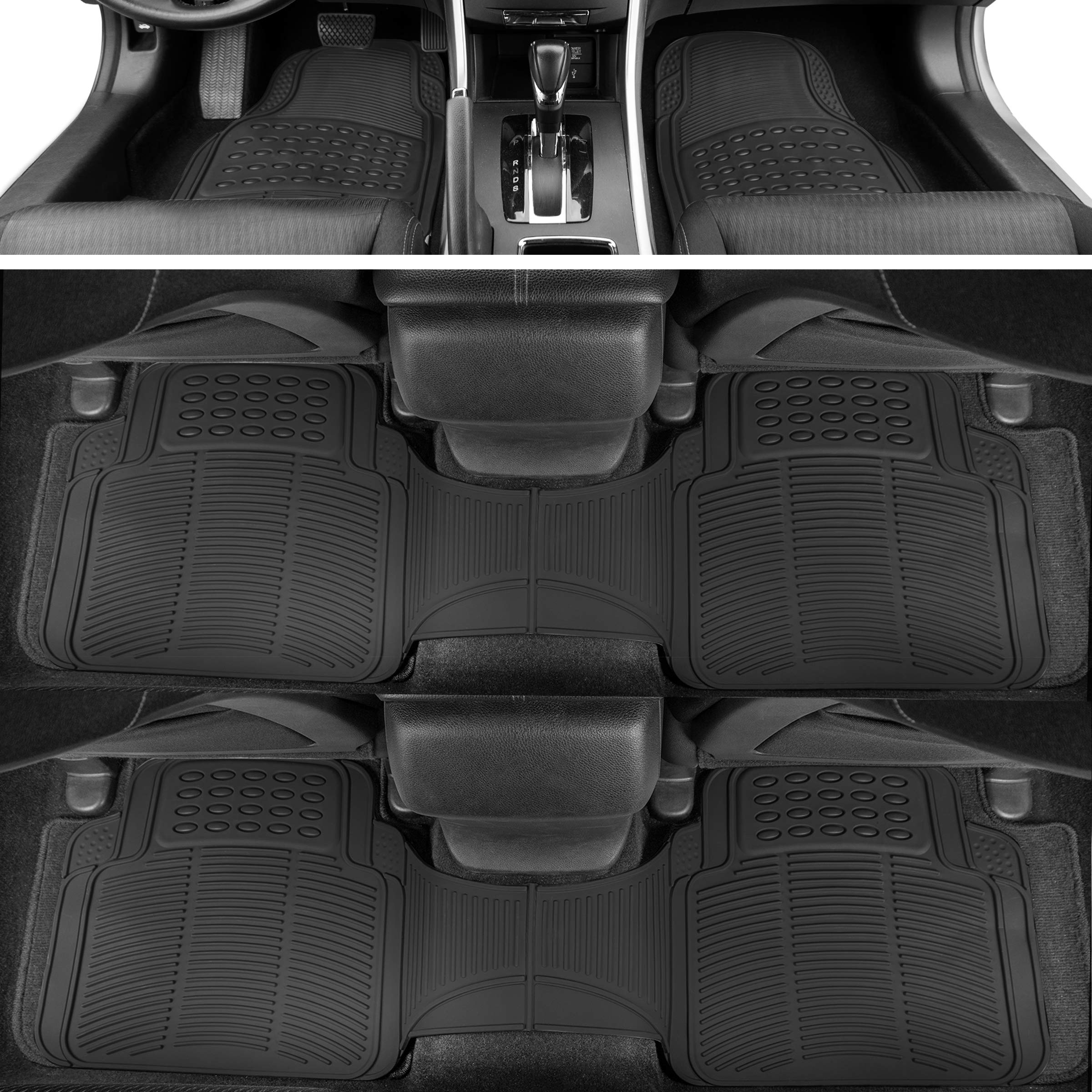 bdk-proliner-original-heavy-duty-4-piece-rubber-floor-mats-front-rear-3rd-row-un image 3