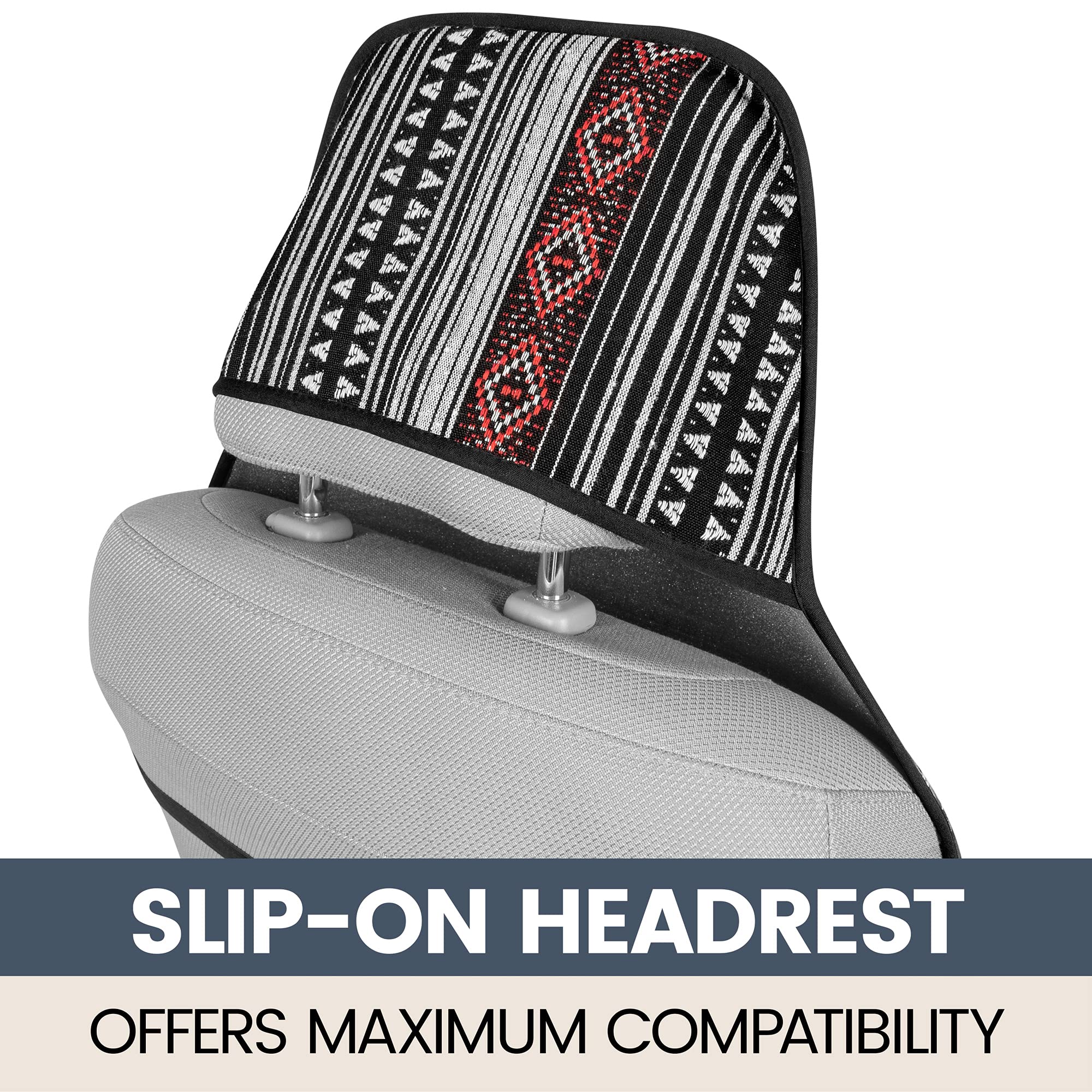 bdk-black-saddle-blanket-car-seat-covers-for-front-seats-2-pack-baja-mexican-wov image 4