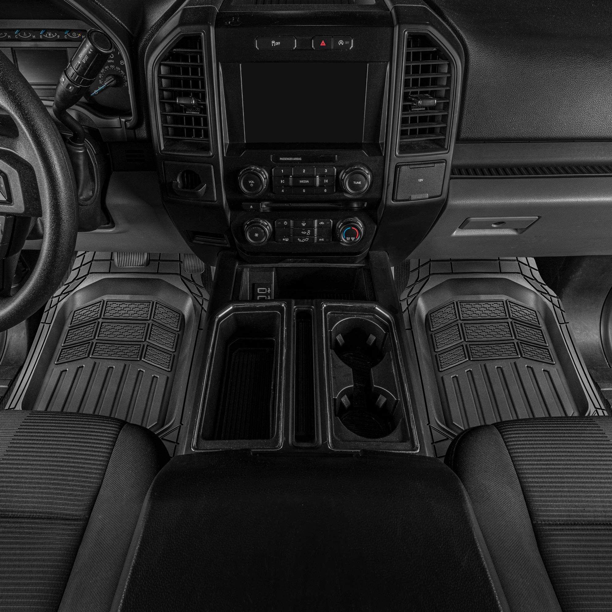bdk-cat-camt-9014-4-piece-deep-dish-rubber-floor-mats-with-trunk-liner image 4