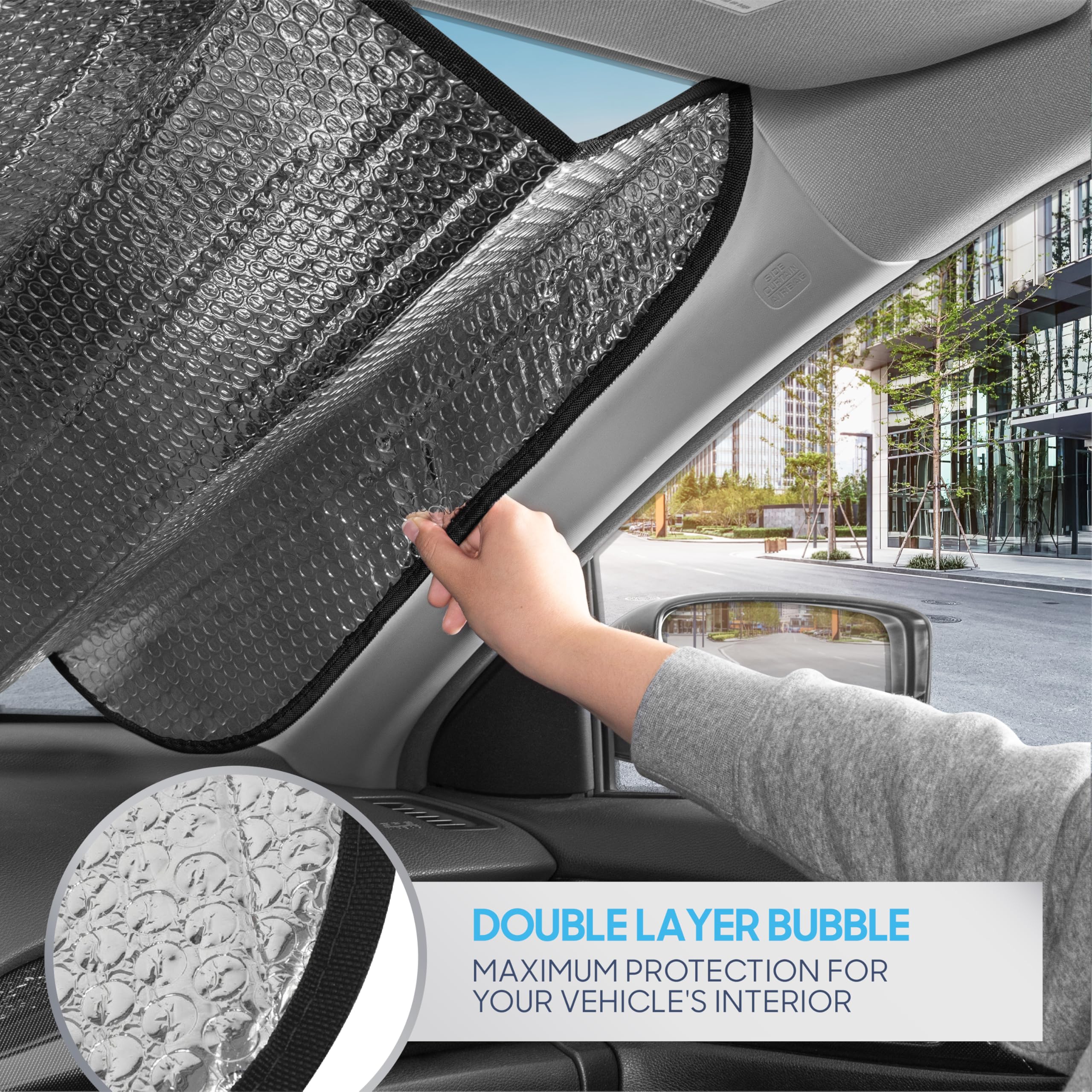 bdk-pink-butterfly-accordion-folding-windshield-sun-shade-58-x-27-uv-protection- image 3