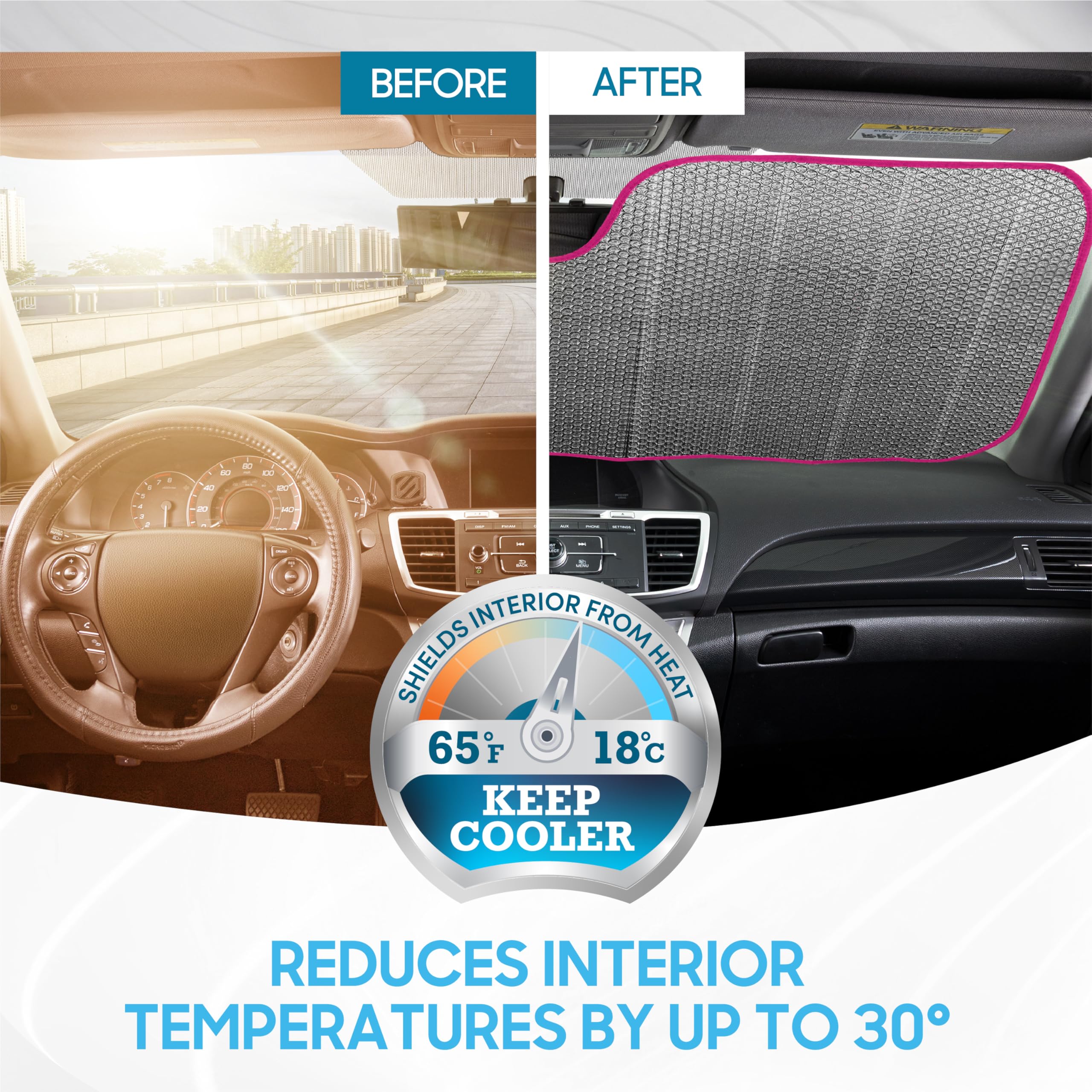 bdk-pink-flamingo-windshield-sun-shade-58x27-accordion-fold image 4