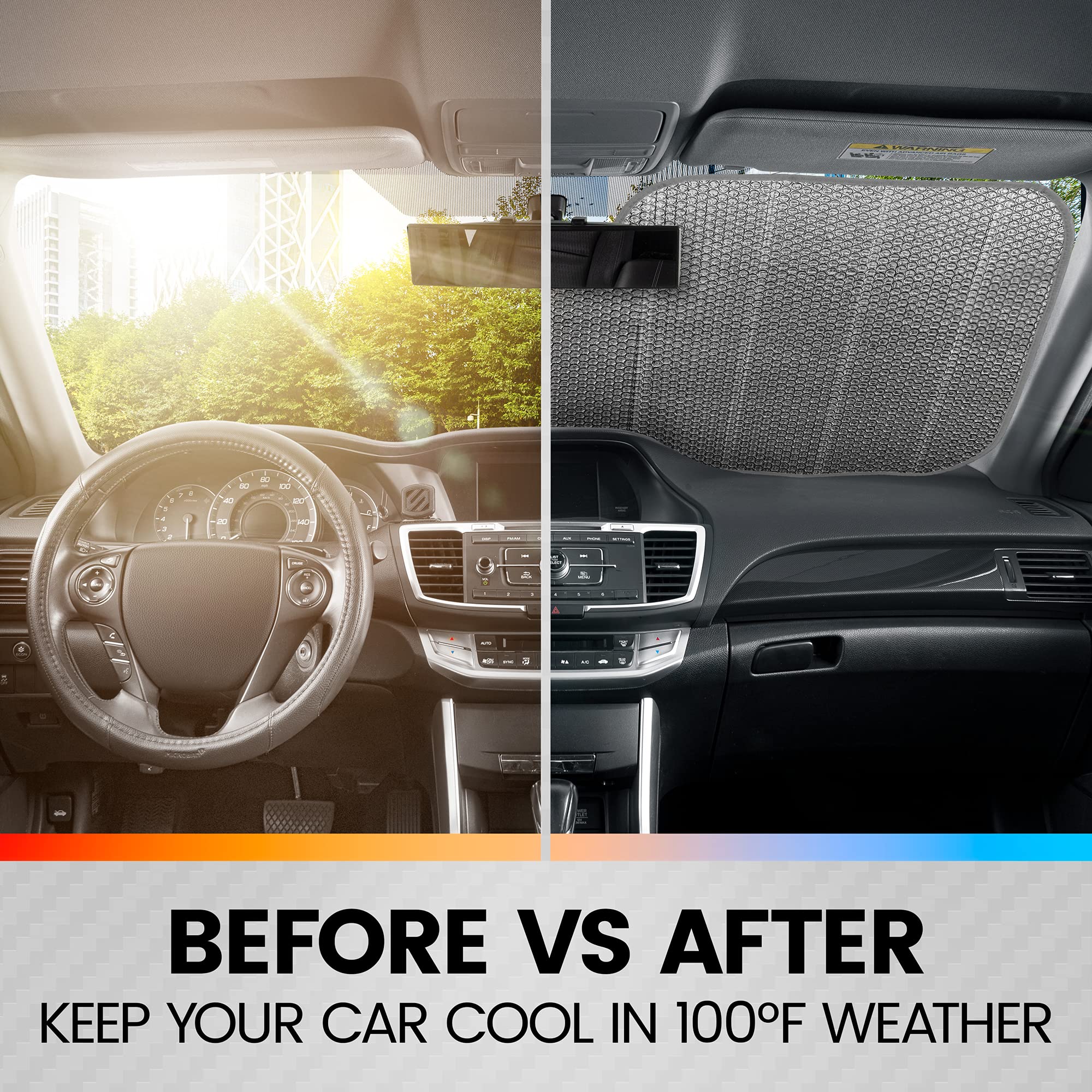bdk-silver-glitter-windshield-sun-shade-jumbo-accordion-fold-58-x-27-for-car-suv image 8