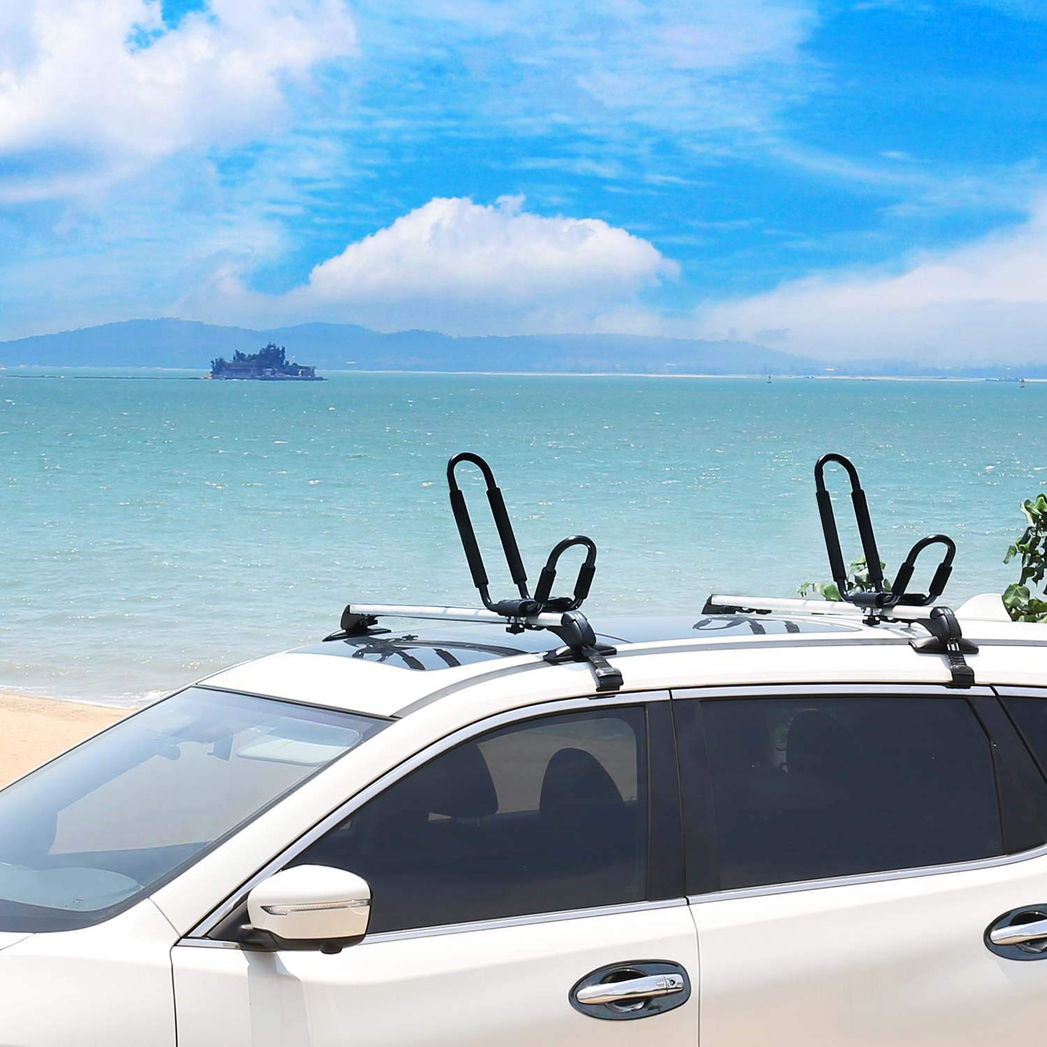 leader-accessories-2-pair-j-bar-kayak-rack-for-roof-top-mount-with-4-tie-down-st image 7