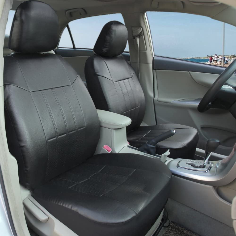 leader-accessories-faux-leather-car-seat-covers-full-set-front-rear-universal-fi image 7