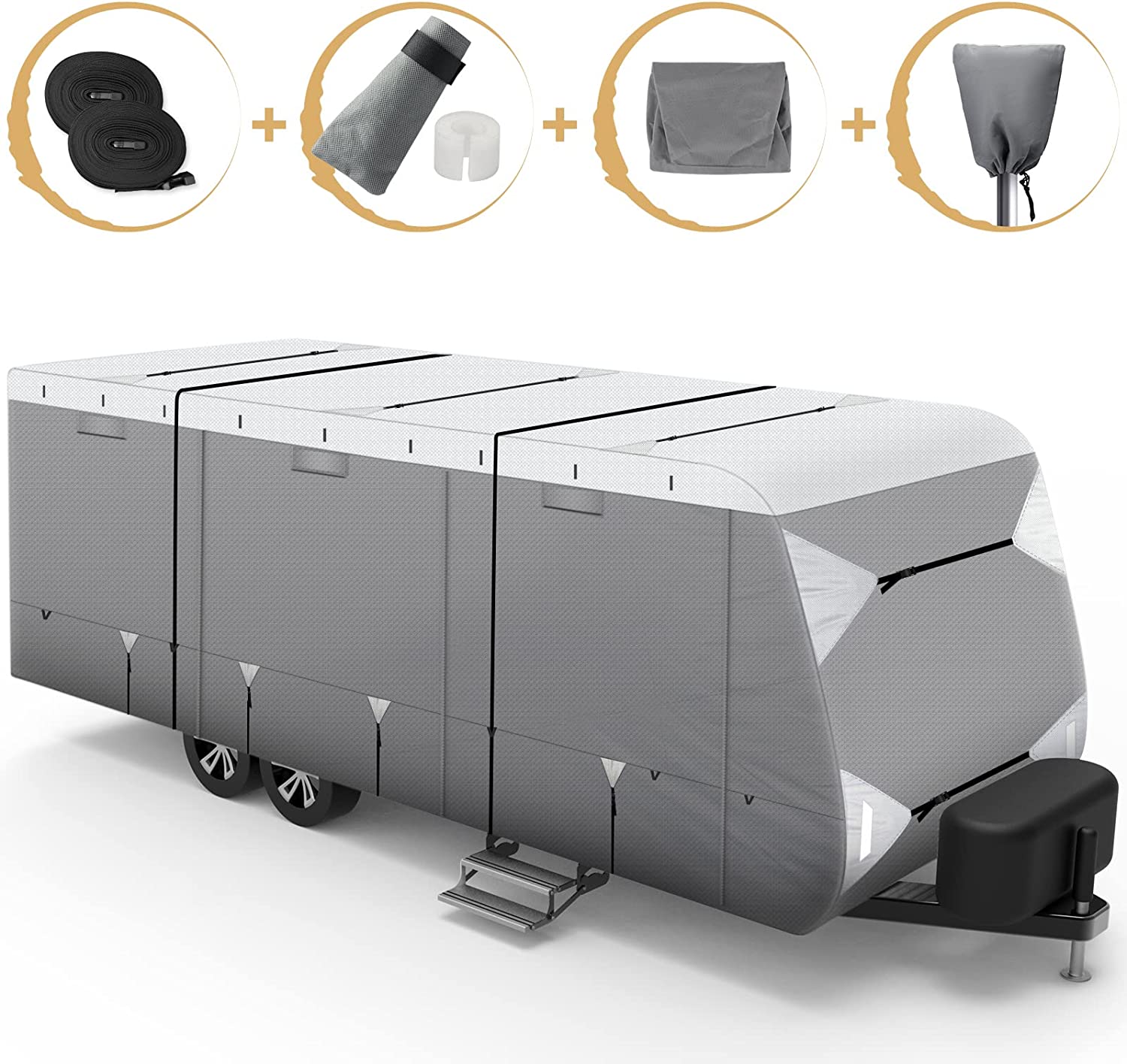 leader-accessories-travel-trailer-rv-cover-with-tear-resistant-aluminum-film-top image 1