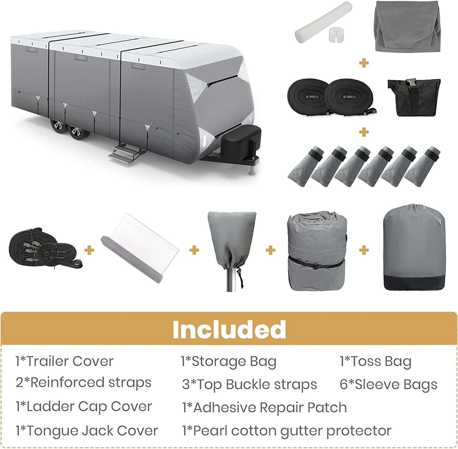 leader-accessories-travel-trailer-rv-cover-with-tear-resistant-aluminum-film-top image 2