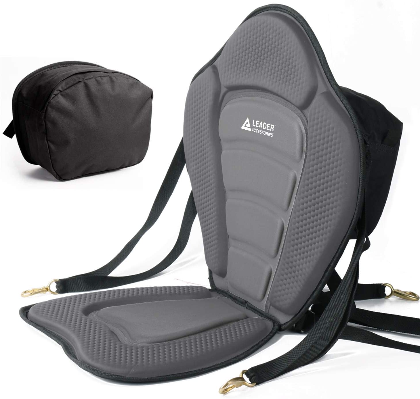 leader-accessories-deluxe-padded-kayak-seat-with-storage-bag-molded-eva-foam-adj image 1