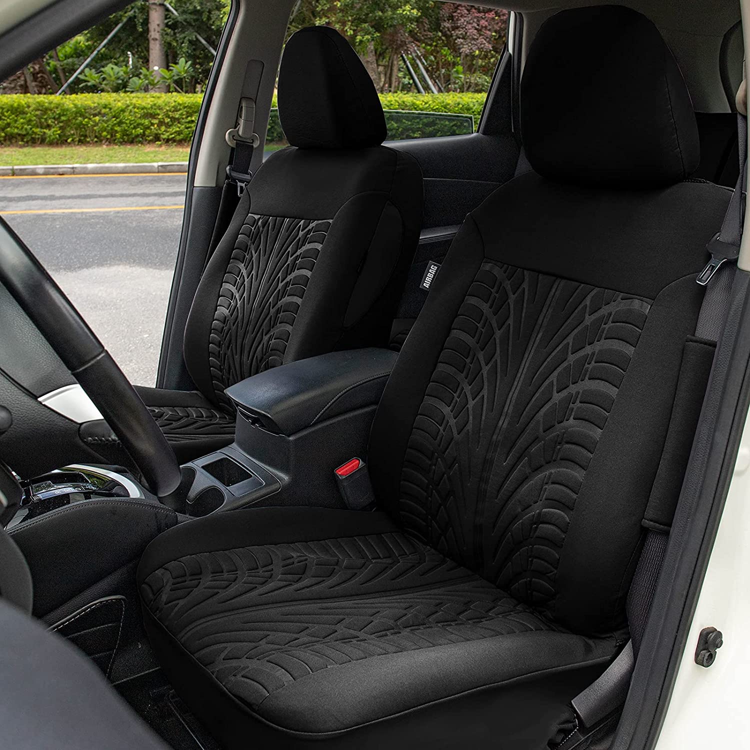 leader-accessories-embossed-cloth-grey-17-piece-car-seat-cover-full-set-universa image 7