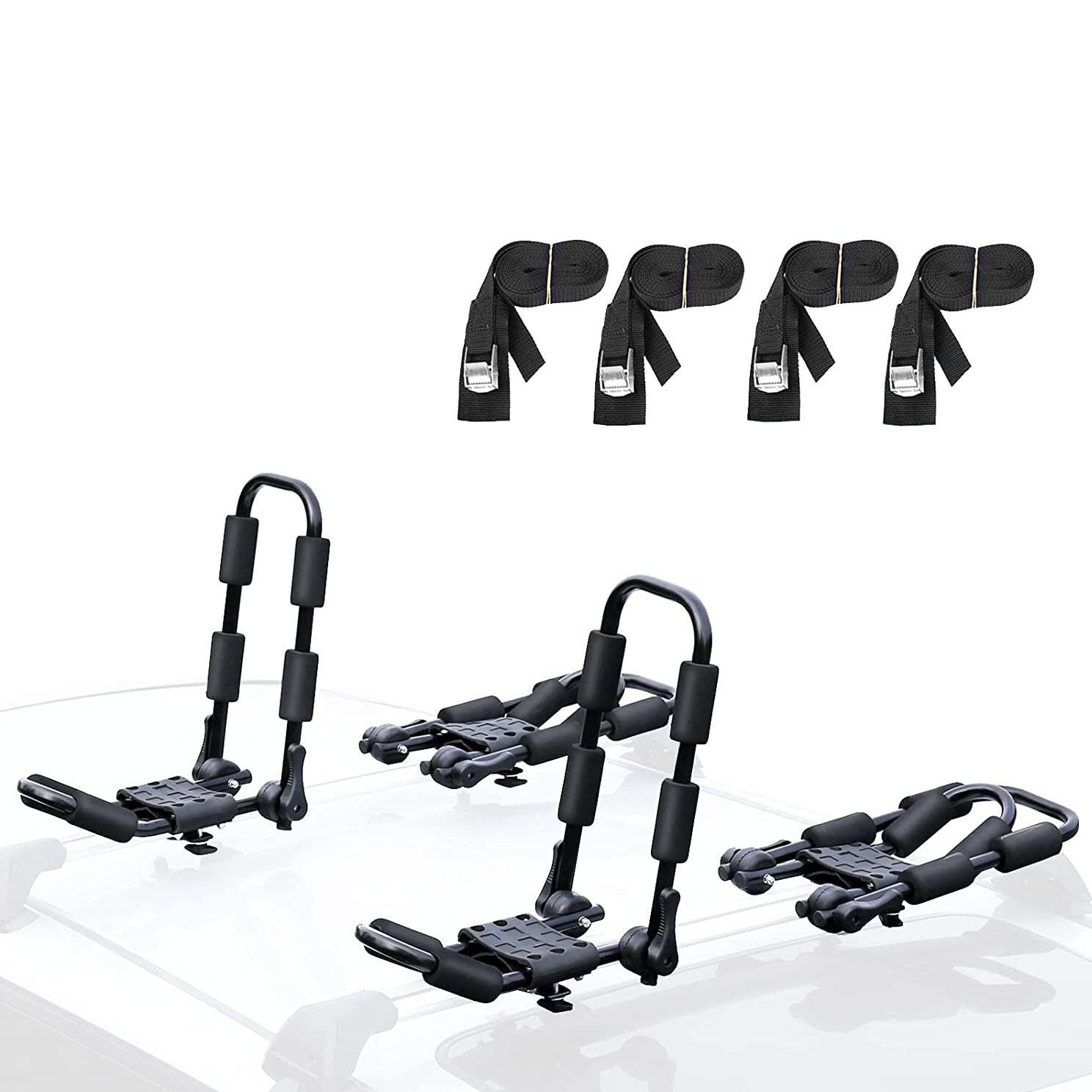 leader-accessories-evershine-folding-kayak-rack-j-bar-4-piece-set-2-pairs-for-sq image 1