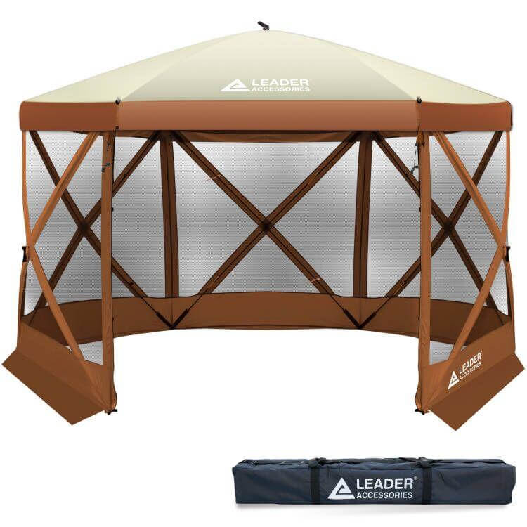 leader-accessories-6-sided-pop-up-camping-gazebo-11-5-x11-5-instant-canopy-shelt image 1