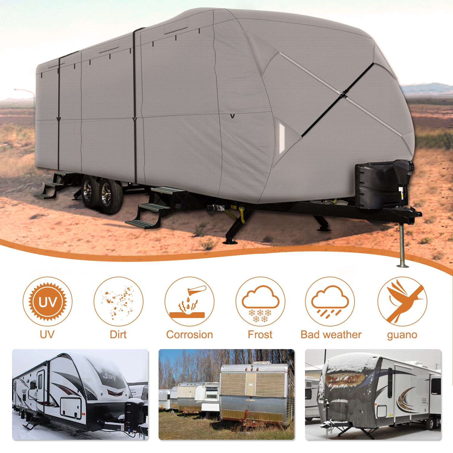 leader-accessories-full-size-travel-trailer-rv-cover-windproof-5-layer-waterproo image 2
